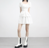 Webit Shirring Puff Dress