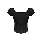 ミニ レース ブラウス (BLACK)