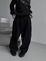 back rivet winter wide pants