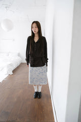 pale floral midi skirt(3colors)