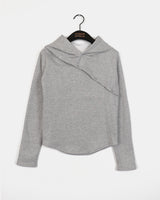 Wechel incision button hoodie long sleeve shirt