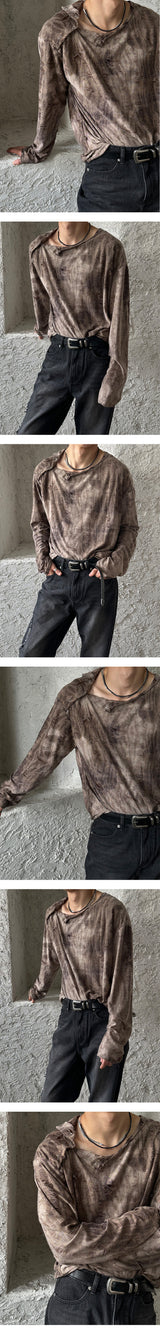 [UNISEX] グランジダイイングスナップスリーブ (2color)