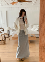 OM Sweat Peach Warm Maxi Skirt (3color)