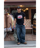 Back cut denim pants