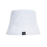 Label drop over fit bucket hat WHITE