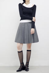J Pleated Midi Skirt (Belt Set)