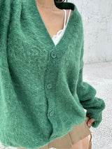 (UNISEX) ウール オーバーサイズ ハンドウォーマーディテール Vネック カーディガン - 2 COLOR
