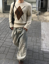 No.1493 D roll-up button KNIT (3color)