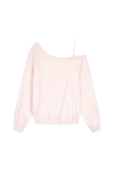 Kleen club one-shoulder sweatshirt, Pink