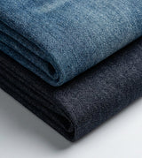 Cuffed cat washing denim pants
