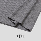 [HFORUS MADE]Forus ニットプリーツUネックロングスリーブス イン アイボリー
