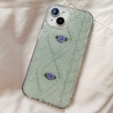 RIBBON ROSE KNIT HARD JELL CASE _ MINT