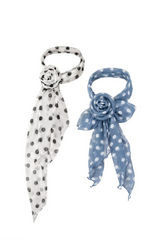 POLKA ROSE SCARF SET (IVORY, SKY 2COLORS!)