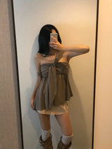 ココ シャーリング ブスティエ フレア スリーブレス トップ