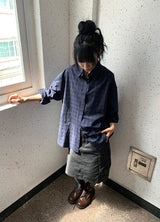 26FW★ [BAONHAUS] Kurenin Roll-up Check Shirt