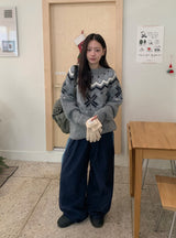Belhi Hairy Nordic Over Round Knit