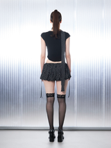 ドットスクエアクロップトップ  [Black]