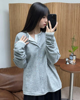 パラ ソフト ヘンリー ネック ロング スリーブ Tシャツ