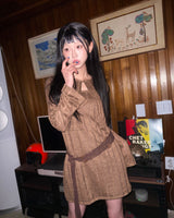 (Set/3color) Damaged Sleeveless Onepiece & Crop Cardigan Set