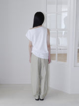 NYLON STUD PINTUCK PANTS (SAND BEIGE)