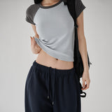 [Cheibin] Raglan Cap-Sleeve Crop T-Shirt - 3 Colors