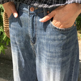 ヒディッシュサマーワイドデニムパンツジーンズ 1Color