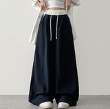Lenny waist banding color nylon rust lock wide pants