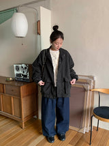 [unisex] カンボフウォッシュ加工オーバーボンバージャケット