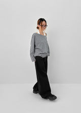 [MADE] Koyu Stripe Boat Neck Long Sleeve T-Shirt