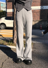 リブブーツカットスウェットパンツ