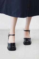 Belleen Flat Mary Jane Chunky Heel