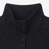 High-Neck Cardigan Black