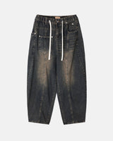 Reverse curved cut denim