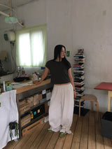 Shirring flare pants (2color)