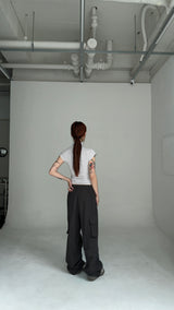 HALF NECK SHIRRING T-SHIRTS