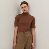 ハーフタートルネックTシャツ BROWN