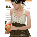 BETWEENAND "The Wizard of Oz" printed spaghetti strap top in lime green – a new 2026 model