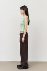 (W) Bean Ribbed Sleeveless