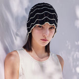 VA Label Wave Line Beanie / Black