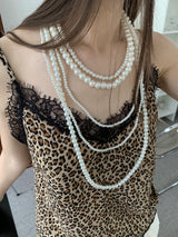[SUNMI] long layered pearl necklace