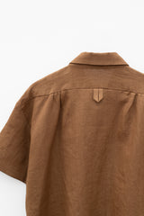Linen half shirts (Brown)
