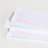 ストライプチェックリスト ノンスティッキーメモパッドセット (PINK+GREEN)