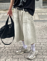 ウィスカーバミューダデニムパンツ
