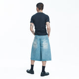 Star 8-part denim bermuda pants - LIGHT BLUE