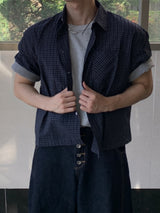 Malo Crop Check Short Sleeve Shirt