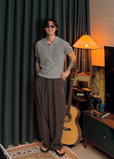 Hachi Linen Collar Short-Sleeve Knit 5COLOR