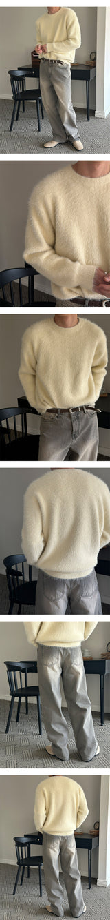 [F/W] Basic angora round neck knit(6color)
