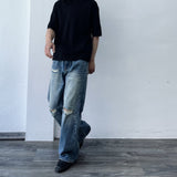 Vintage Distressed Wide Jeans