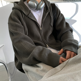 Cant Hachi Warm Knit Hooded Zip-Up