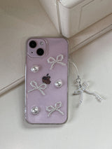 [made] Pearl Ribbon Ballet Core Glitter Resin Cell Phone Case